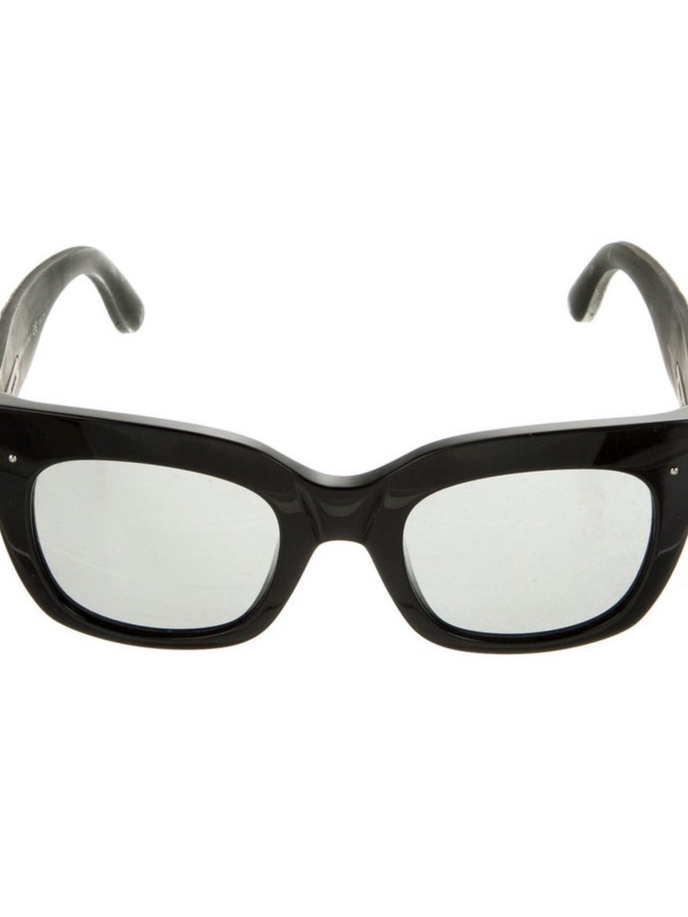 Bottega Veneta Black Rectangular Sunglasses with Light Lenses